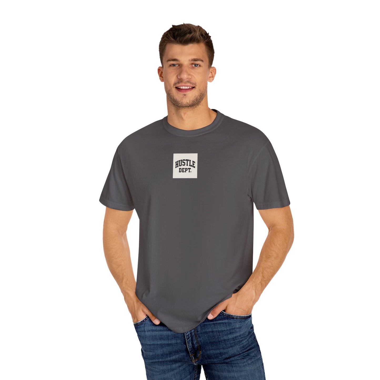 Hustle Dept Unisex Garment-Dyed T-shirt, Motivational Tee, Casual Wear, Gift for Entrepreneurs, Comfortable Everyday Shirt